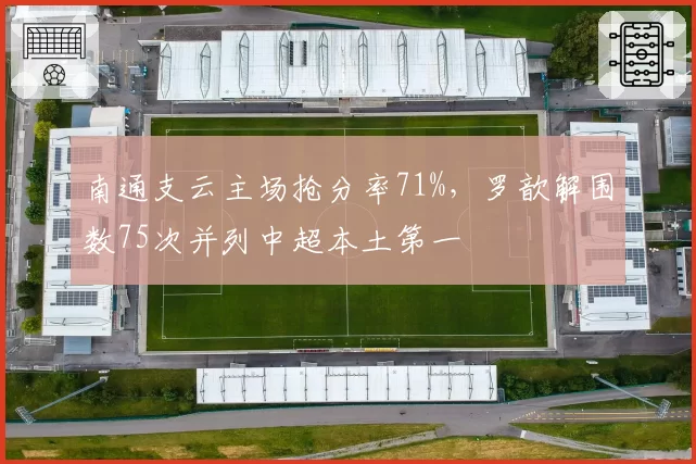 南通支云主场抢分率71%，罗歆解围数75次并列中超本土第一